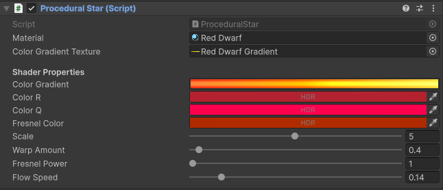 Procedural Star Component