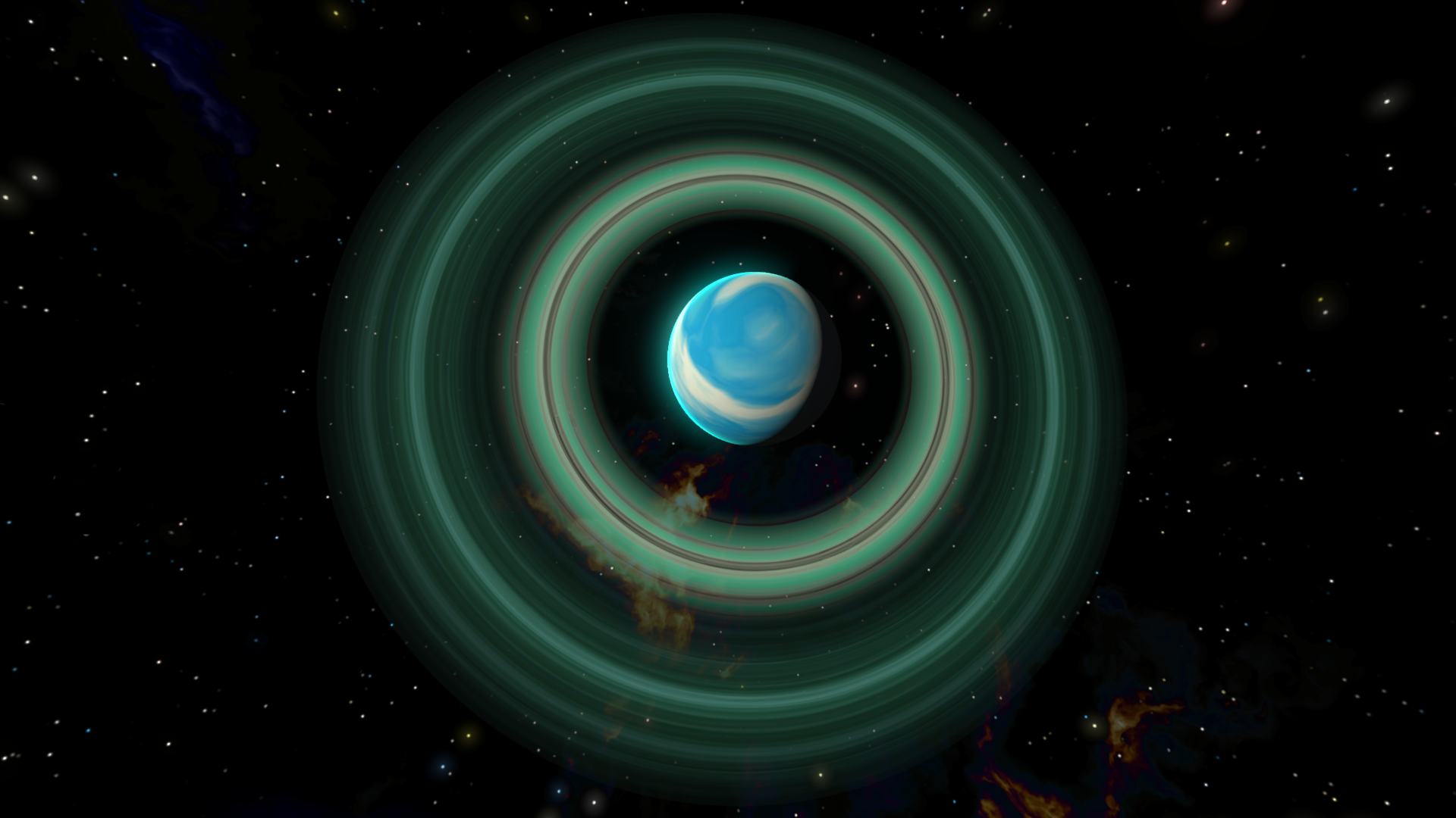 Gas Giant with Two Rings